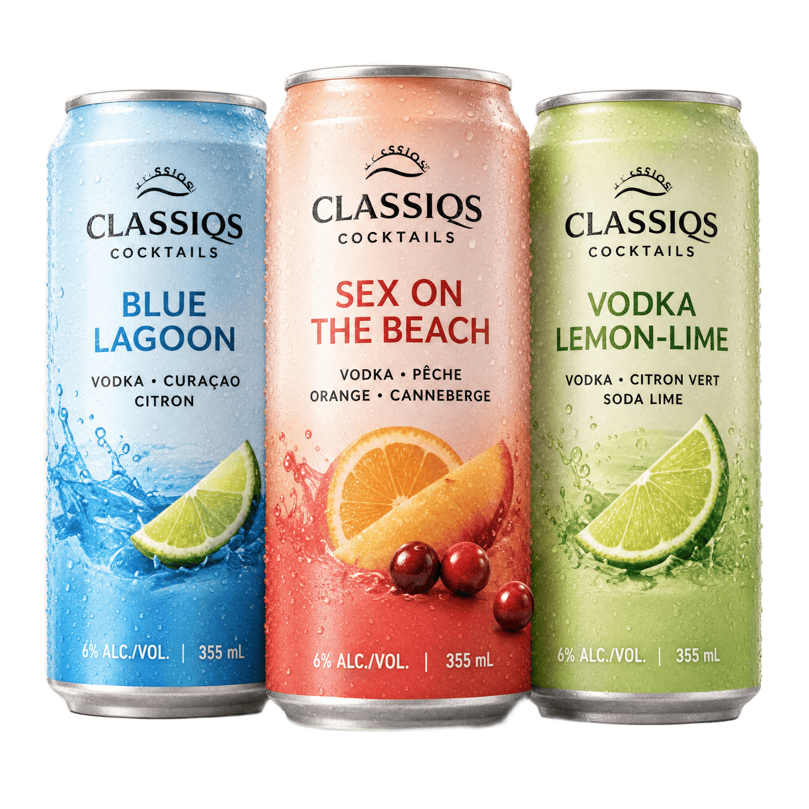 Trois canettes CLASSIQS — rendu concept